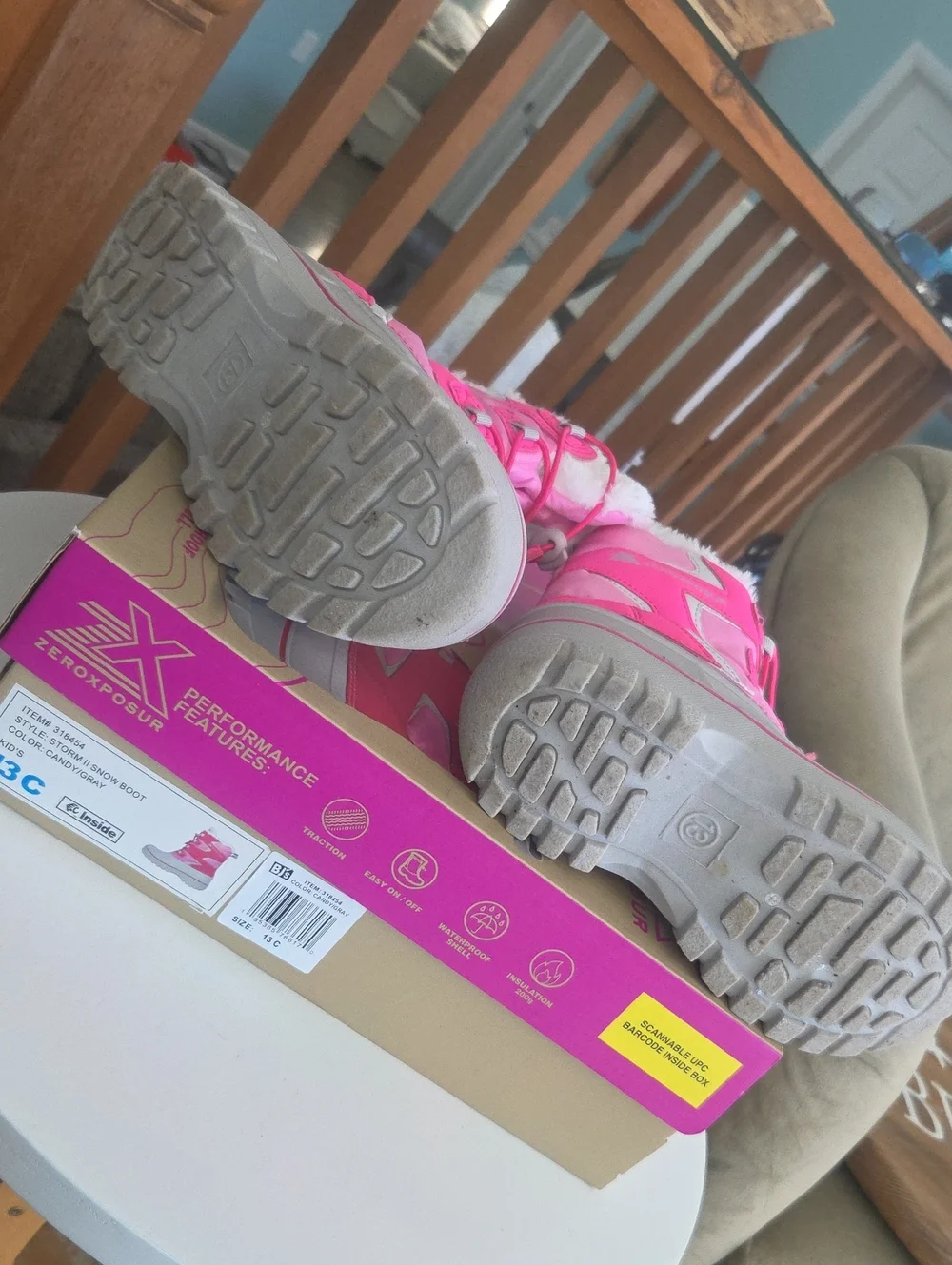 ZEROXPOSUR ZX Kids Pink Waterproof Shell Winter Snow Boots with Faux Fur